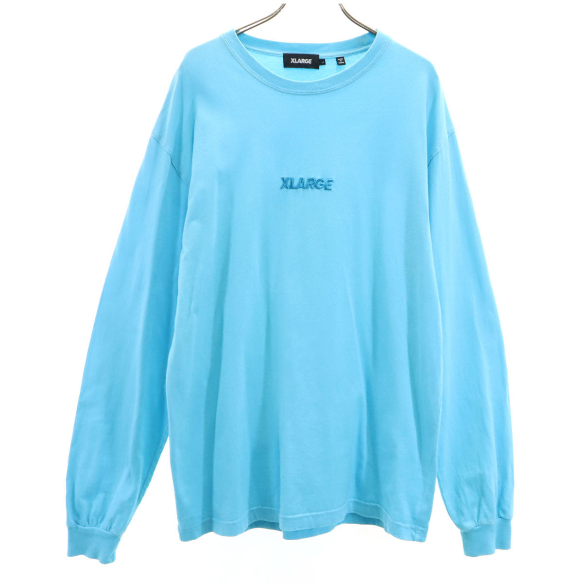 XLARGE エクストララージ ロゴ刺繍 長袖 Tシャツ L ブルー系 ロンT メンズ