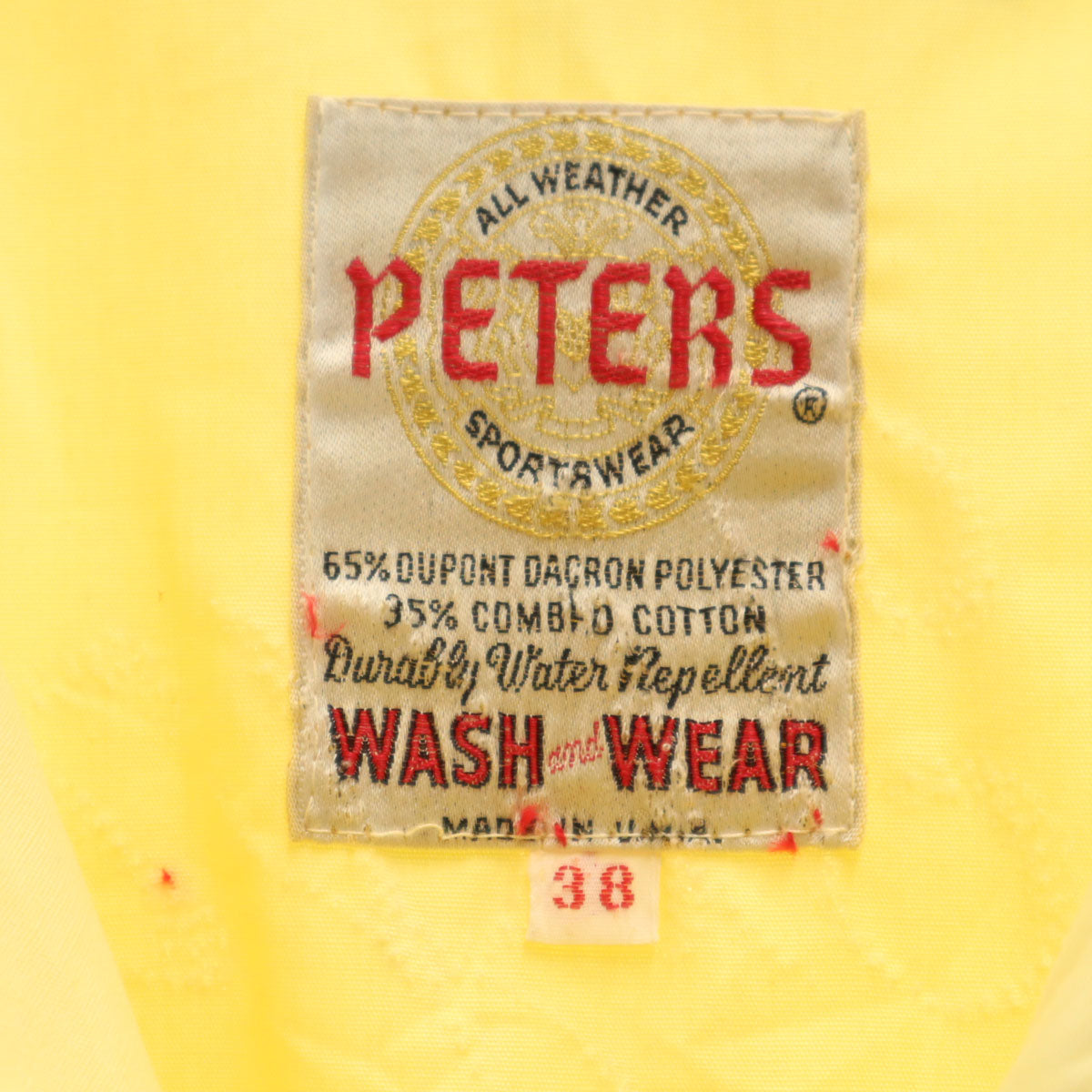 PETERS 60s 70s ヴィンテージ バック刺繍 スイングトップ 38 イエロー メンズ