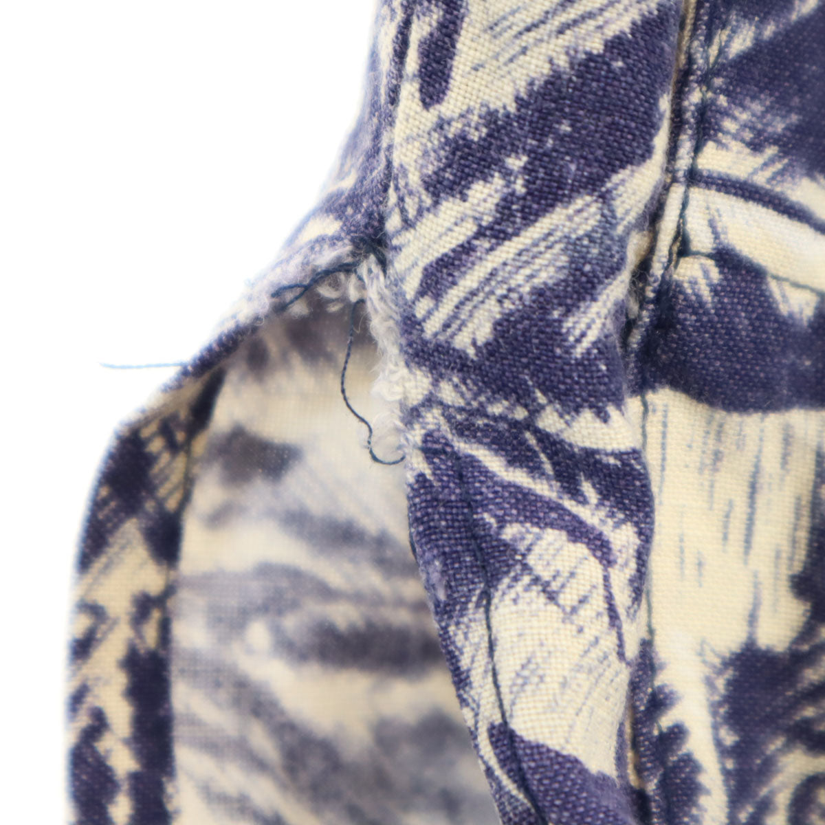 Carol Anderson Collection キャロルアンダーソンコレクション 80s 90s オールド 長袖アロハ 総柄 長袖 アロハ ジャケット ネイビー系 レディース