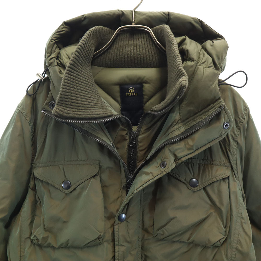 TATRAS タトラス ポーランド製 ミドル グース ダウンジャケット 48 カーキ フーディー メンズ