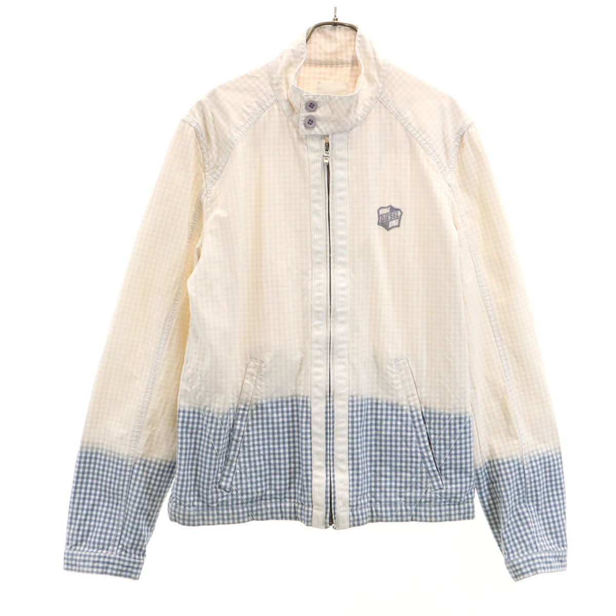 DIESEL ディーゼル チェック柄 スイングトップ L ベージュ ジャケット メンズ