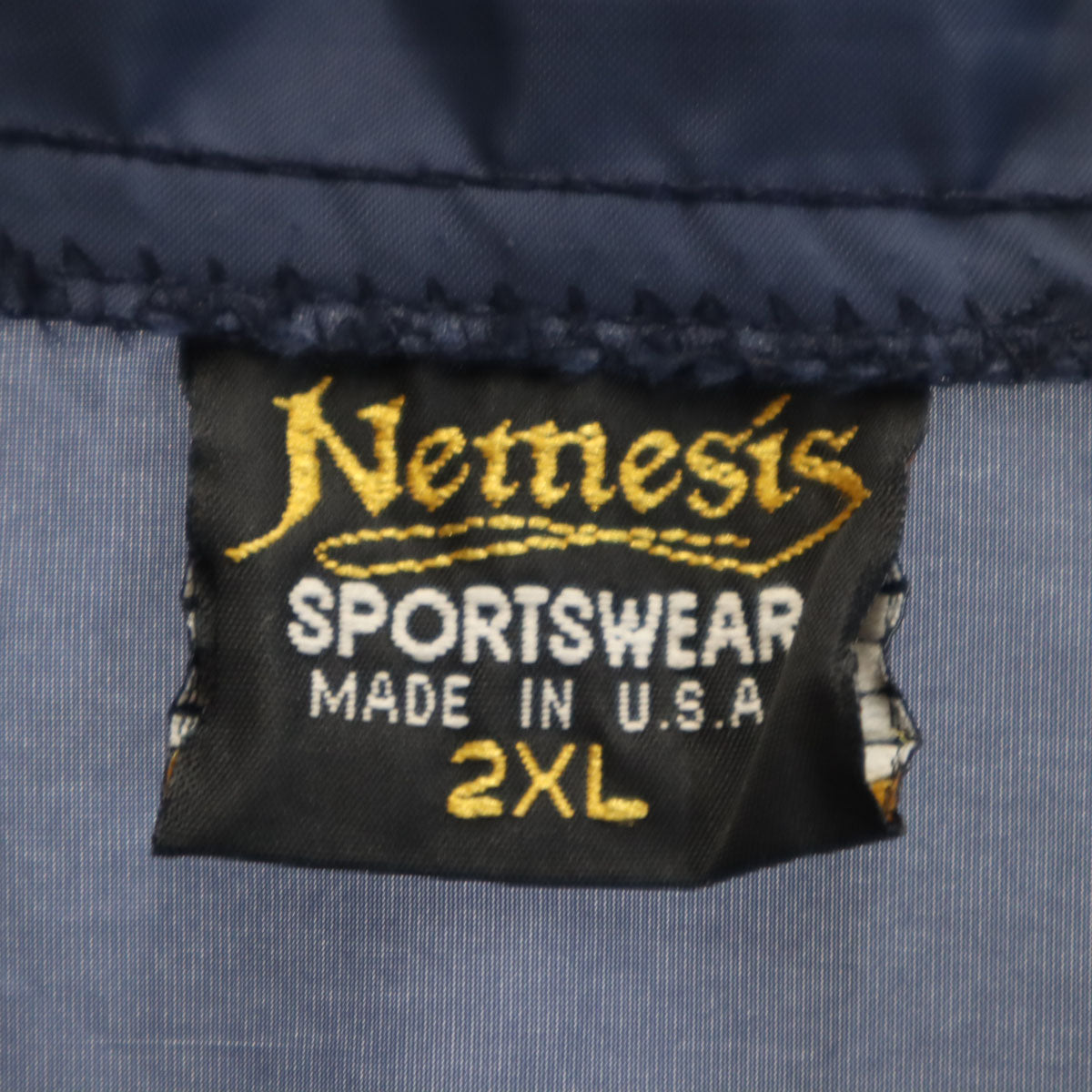 Nettlesis 80s USA製 ヴィンテージ ミシガン コーチジャケット 2XL ネイビー ビッグサイズ メンズ