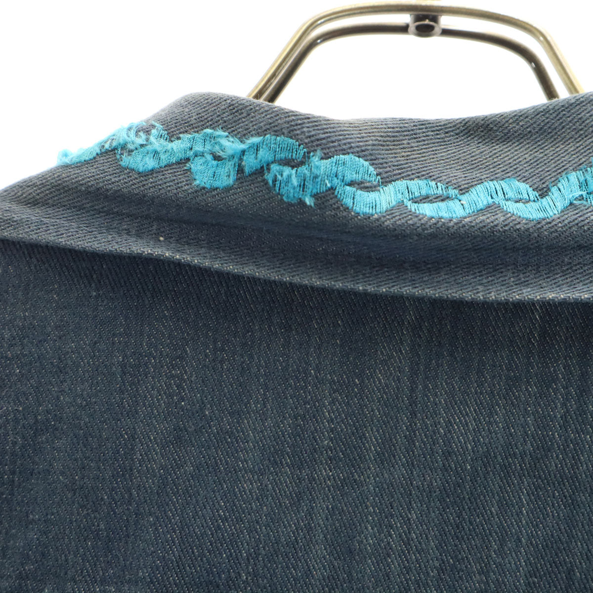 80s 90s オールド 花刺繍 シャツジャケット 40 ネイビー メンズ