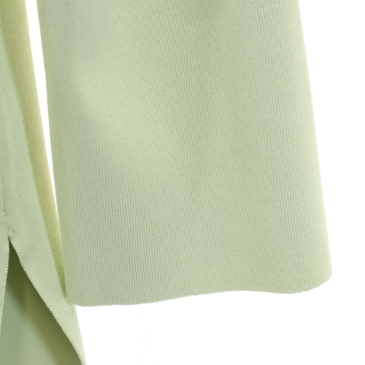 FOXEY フォクシー 日本製 7分袖 Vネック カットソー 38 黄緑系 トップス レディース