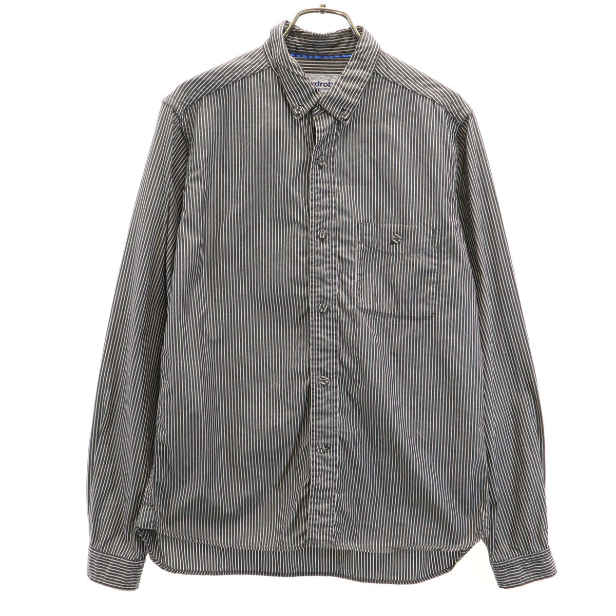 White Mountaineering Wardrobe ホワイトマウンテニアリング ワードローブ 12ss 日本製 ストライプ柄 長袖 ボタンダウンシャツ 0 チャコールブラック メンズ