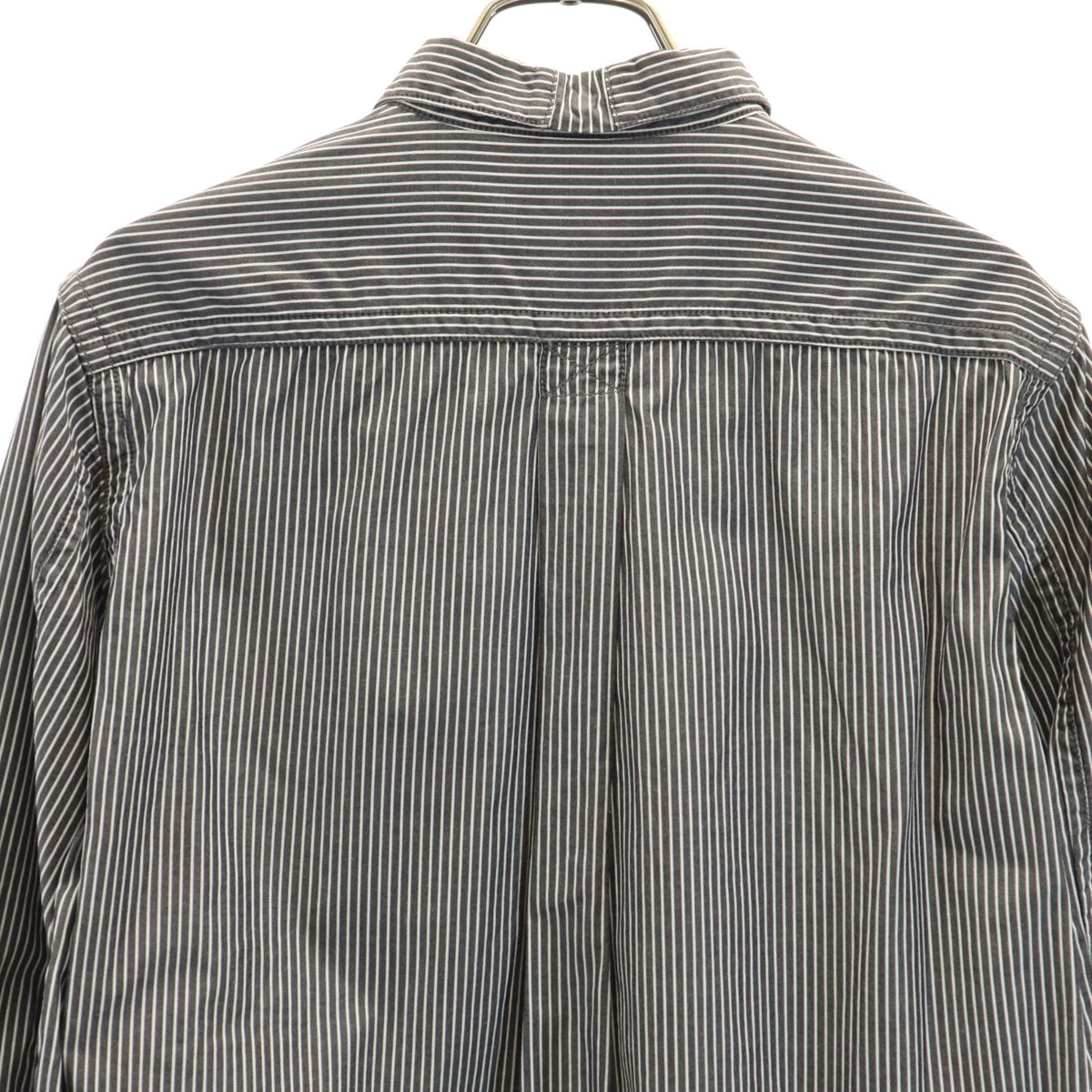 White Mountaineering Wardrobe ホワイトマウンテニアリング ワードローブ 12ss 日本製 ストライプ柄 長袖 ボタンダウンシャツ 0 チャコールブラック メンズ