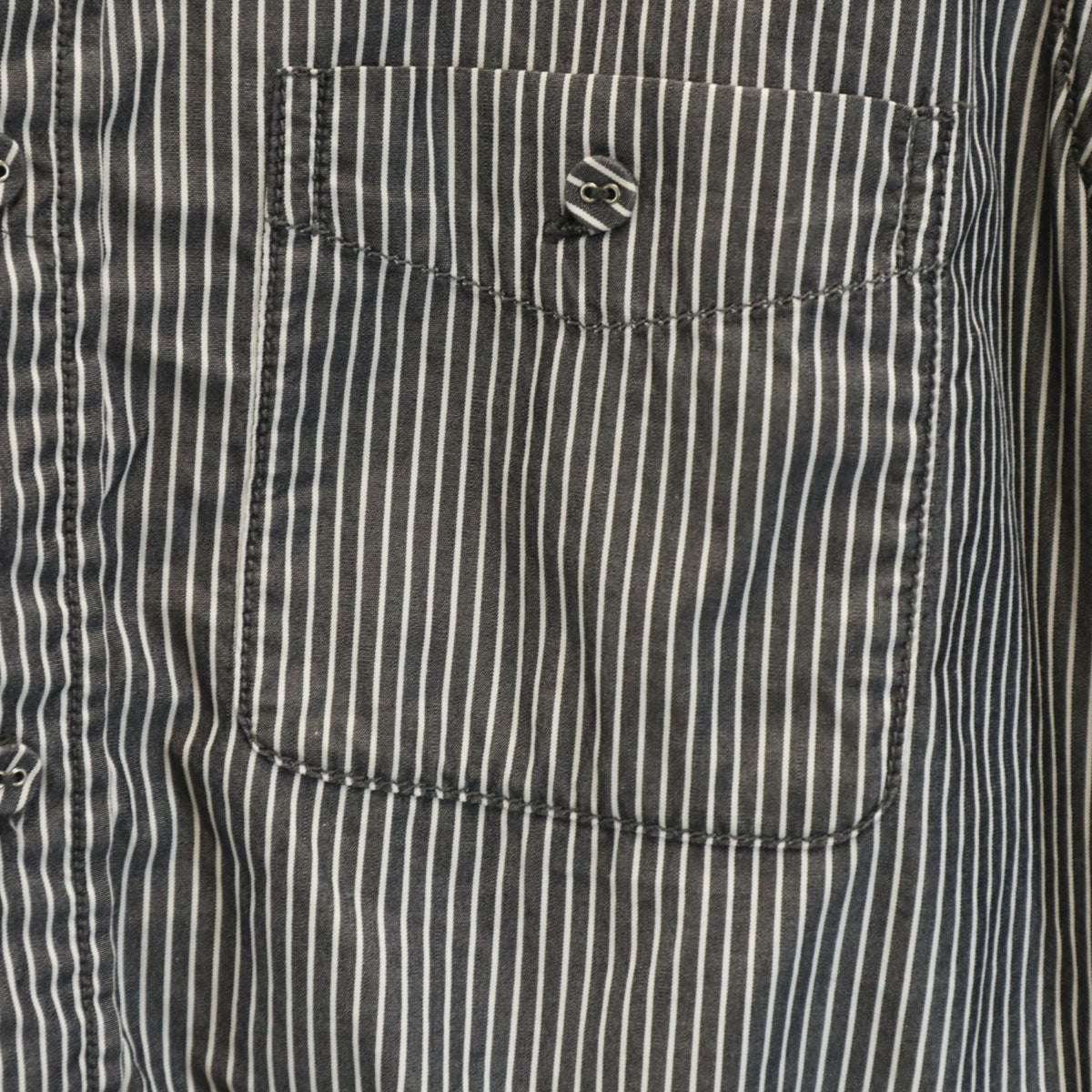 White Mountaineering Wardrobe ホワイトマウンテニアリング ワードローブ 12ss 日本製 ストライプ柄 長袖 ボタンダウンシャツ 0 チャコールブラック メンズ