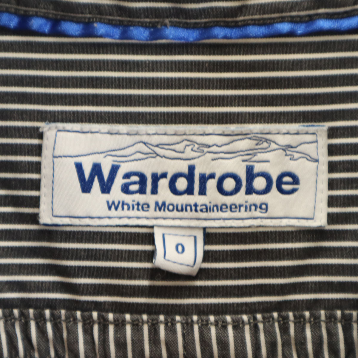 White Mountaineering Wardrobe ホワイトマウンテニアリング ワードローブ 12ss 日本製 ストライプ柄 長袖 ボタンダウンシャツ 0 チャコールブラック メンズ