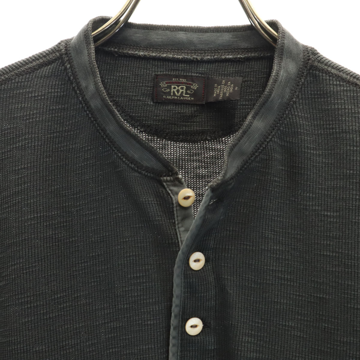 ダブルアールエル RRL 長袖 ヘンリーネック カットソー 2 チャコールグレー Ralph Lauren ラルフローレン トップス レディース