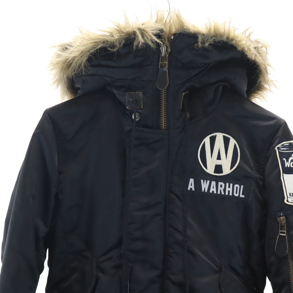 HYSTERIC GLAMOUR ヒステリックグラマー プリマロフト N2B ファー ダウンジャケット free ブラック フーディー レディース