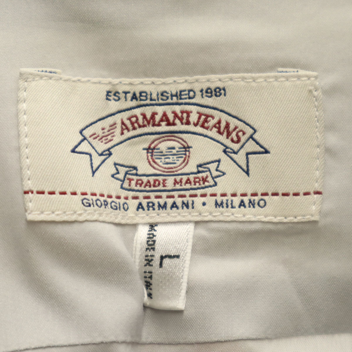 ARMANI JEANS アルマーニジーンズ イタリア製 長袖 シャツ L グレー系 メンズ