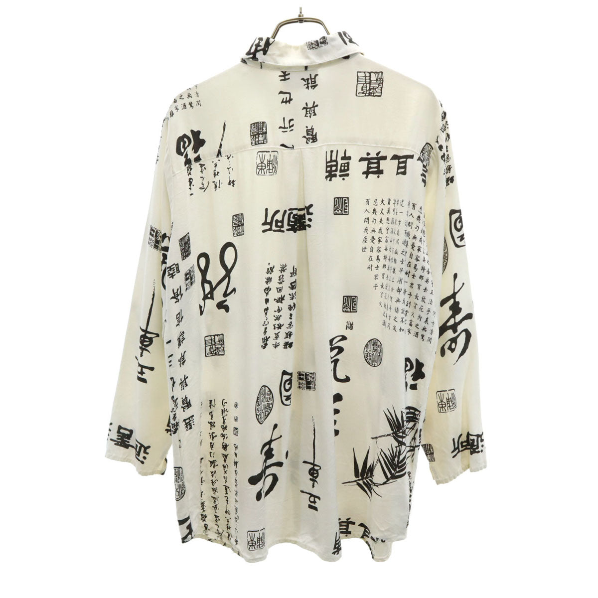 Soft Surroundings ソフトサラウンディングス 90s USA製 オールド 総柄 7分袖 シャツ M ホワイト系 レディース