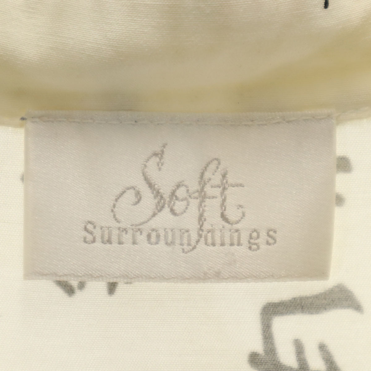 Soft Surroundings ソフトサラウンディングス 90s USA製 オールド 総柄 7分袖 シャツ M ホワイト系 レディース