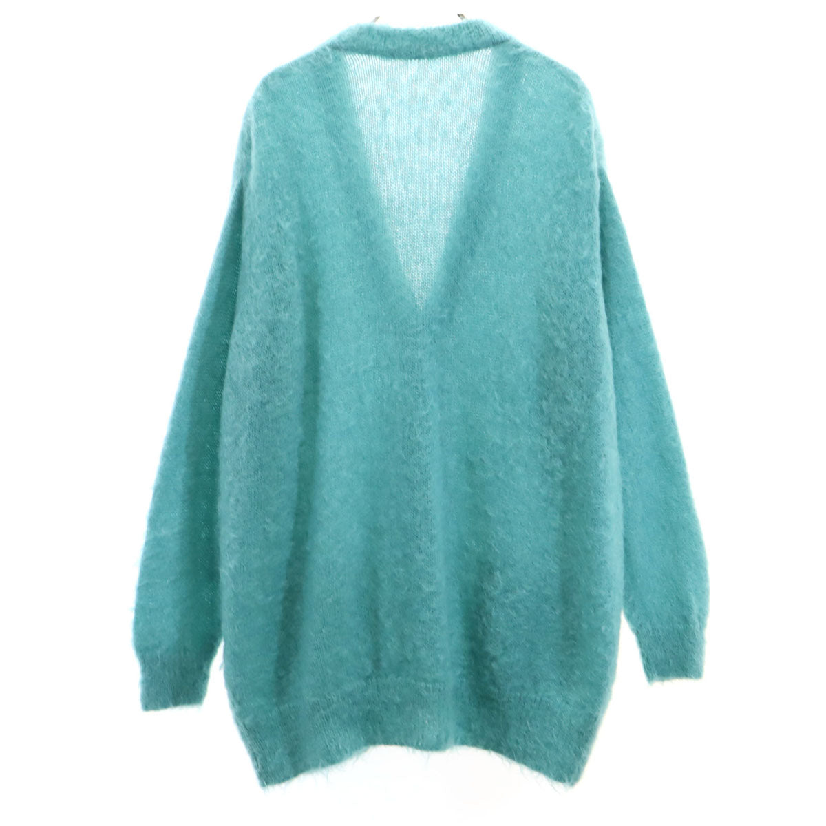 AURALEE オーラリー 長袖 Vネック モヘア カーディガン 1 グリーン系 ニット メンズ