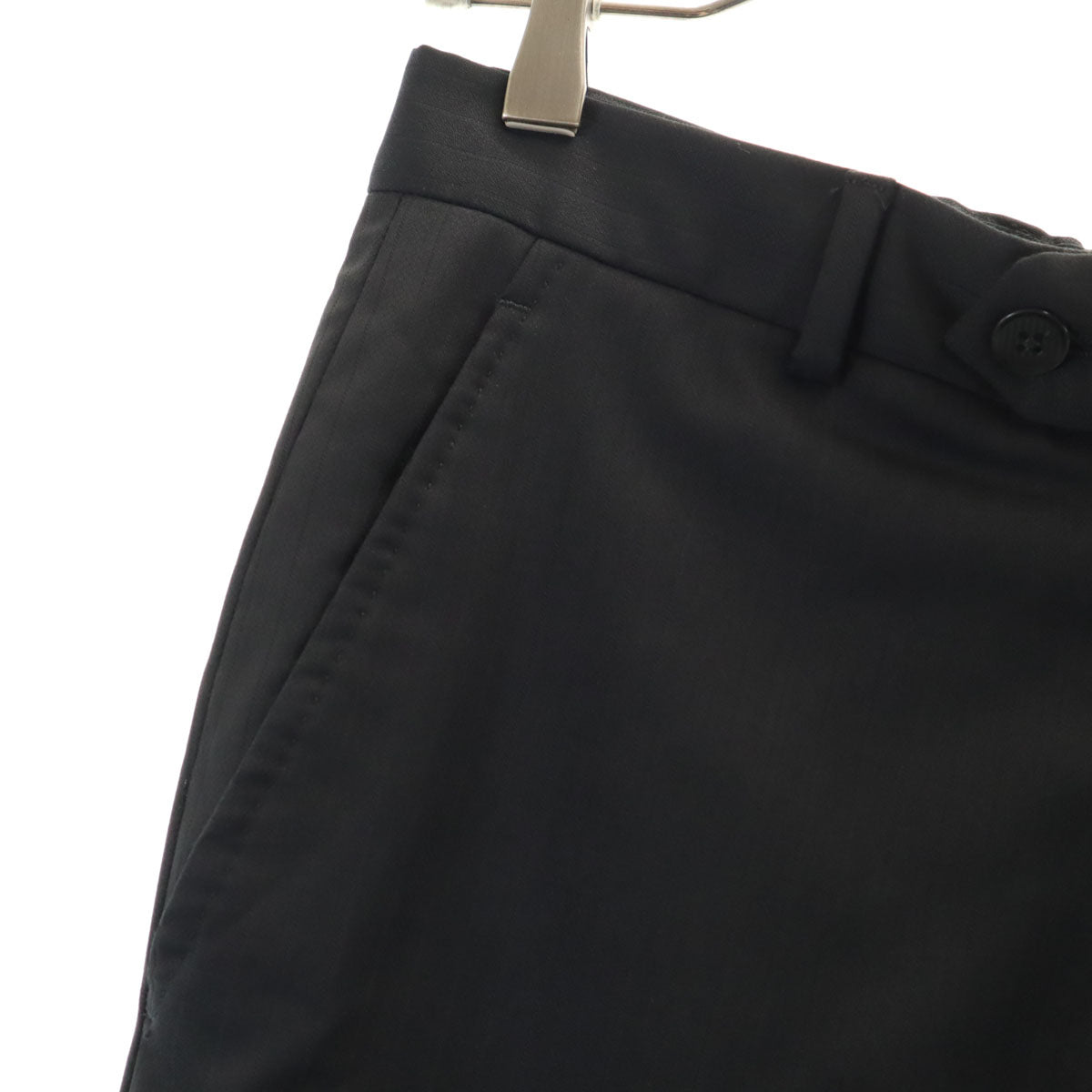 Emporio Armani エンポリオアルマーニ ブルガリア製 M LINE ストライプ柄 スーツ 上下 セットアップ 44 ブラック メンズ