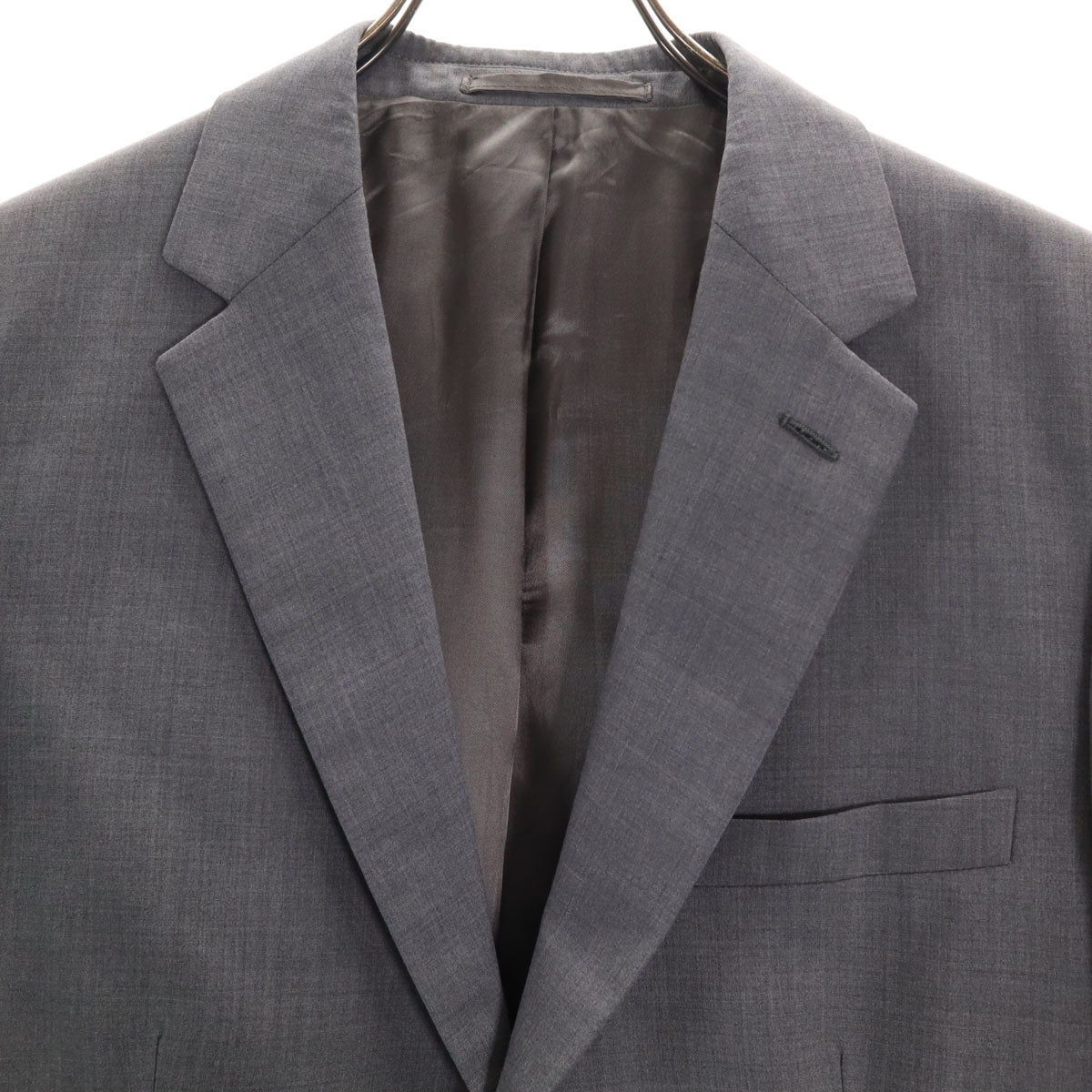 PRADA プラダ イタリア製 ウール スーツ 上下 セットアップ 48R グレー ボタンフライ メンズ