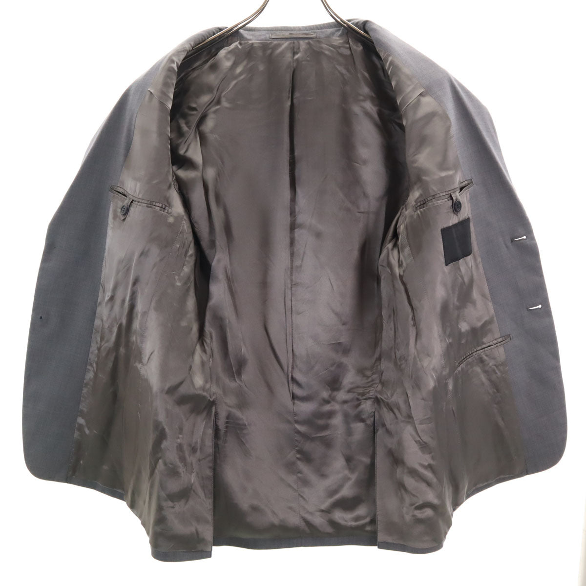 PRADA プラダ イタリア製 ウール スーツ 上下 セットアップ 48R グレー ボタンフライ メンズ