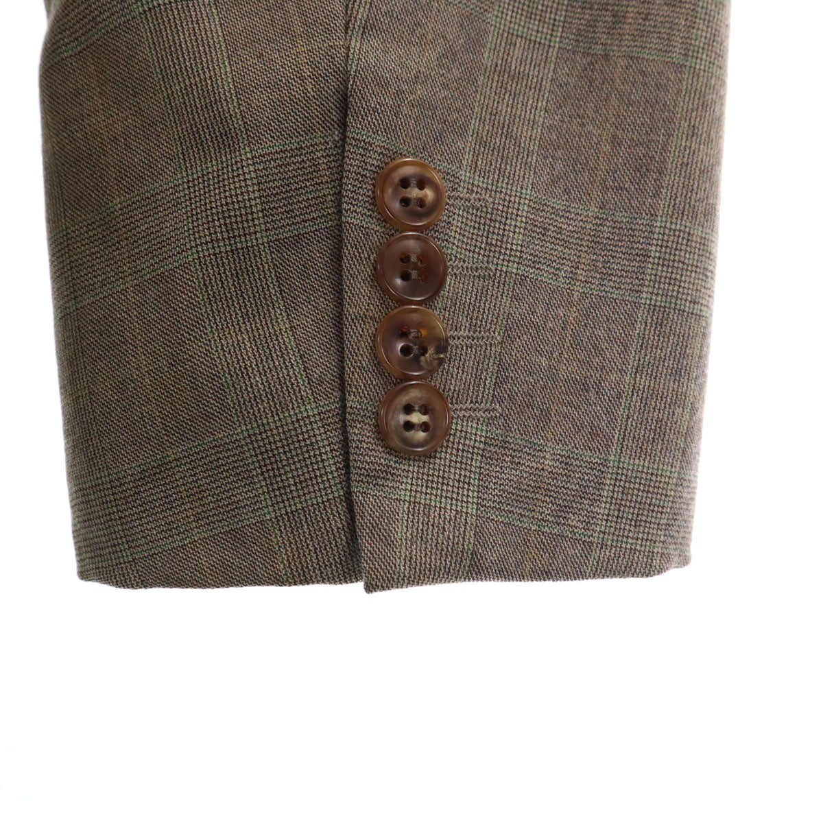 LANVIN ランバン 90s ウール オールド チェック柄 スーツ 上下 セットアップ ST50-56 グレー メンズ