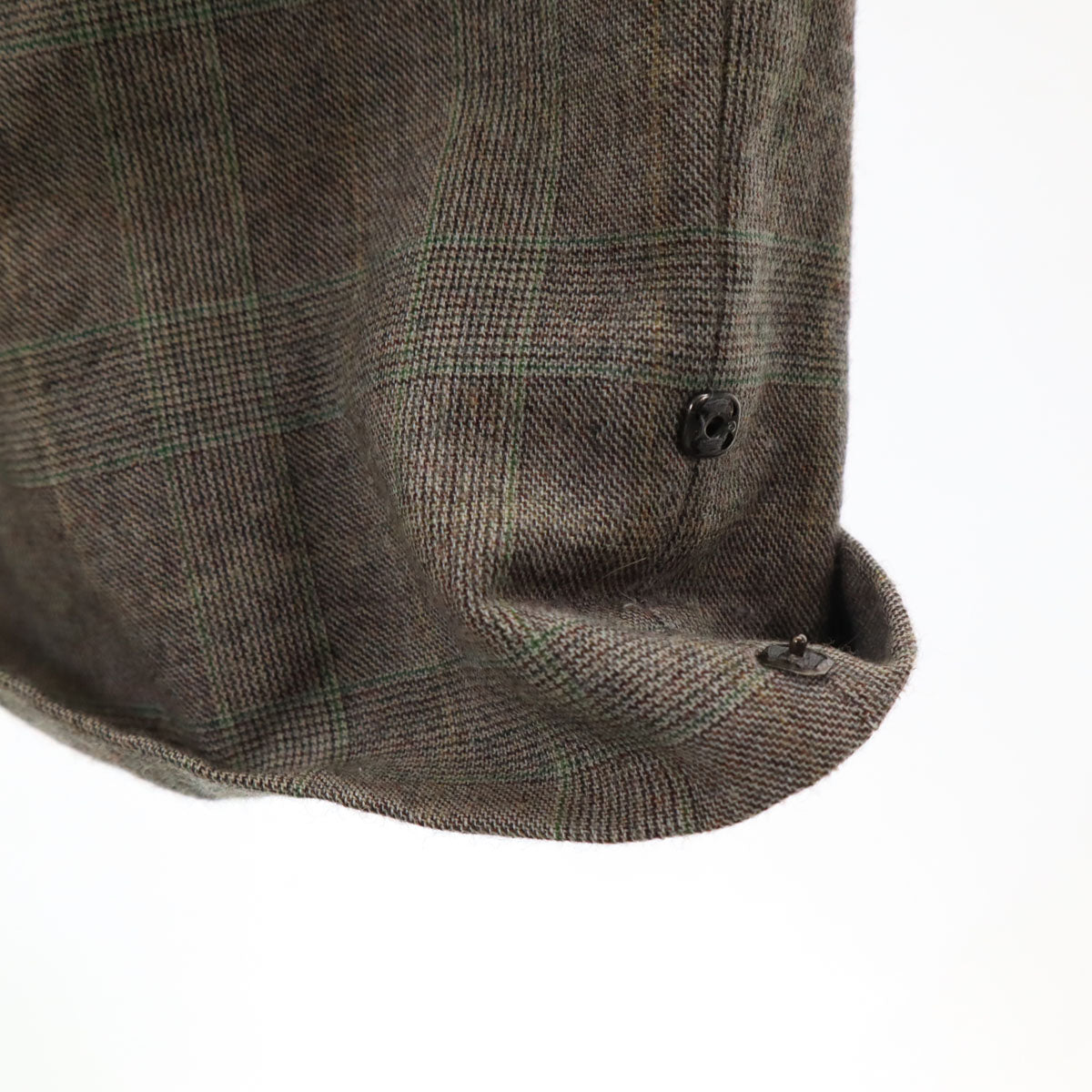 LANVIN ランバン 90s ウール オールド チェック柄 スーツ 上下 セットアップ ST50-56 グレー メンズ