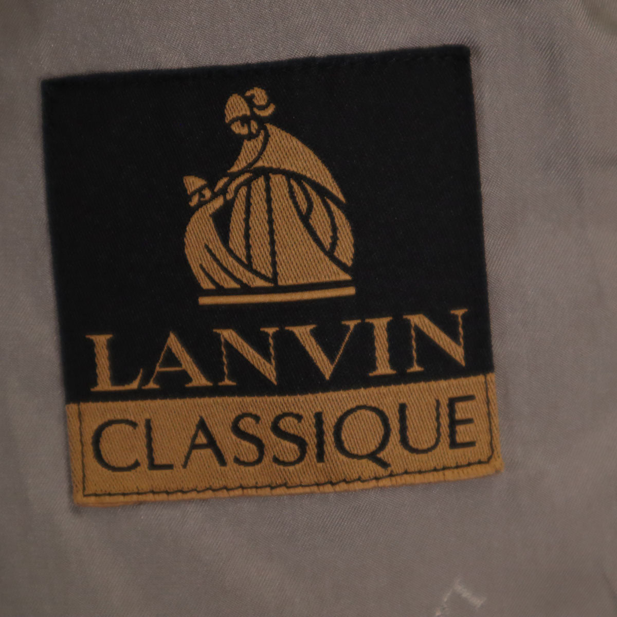 LANVIN ランバン 90s ウール オールド チェック柄 スーツ 上下 セットアップ ST50-56 グレー メンズ