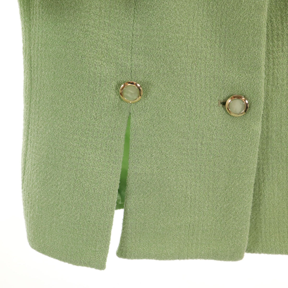 Herno ヘルノ イタリア製 ウールブレンド ツイード スカートスーツ 上下 セットアップ 42 グリーン系 レディース