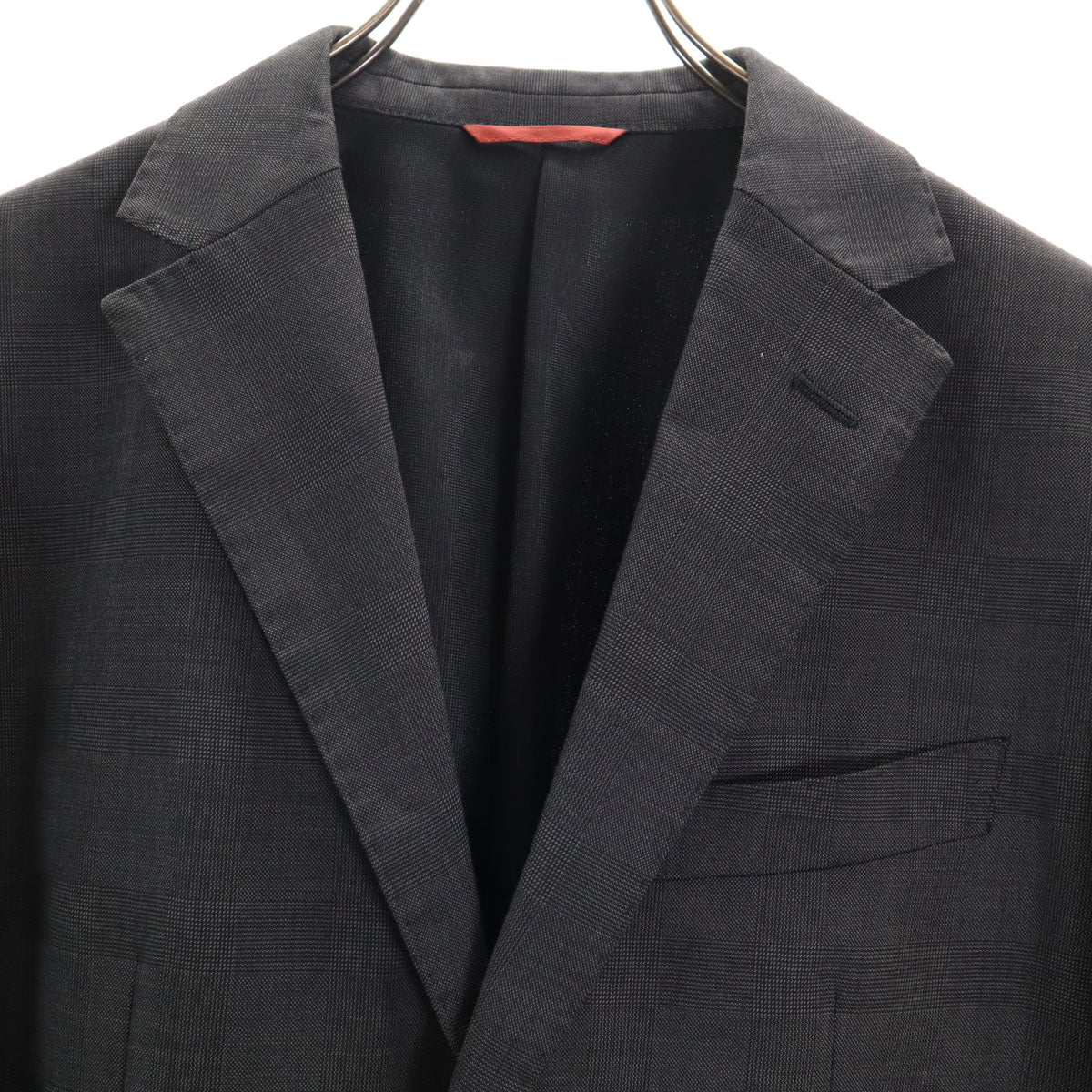 BLACK LABEL CRESTBRIDGE ブラックレーベルクレストブリッジ ウールブレンド チェック柄 スーツ 上下 セットアップ S グレー 三陽商会 メンズ