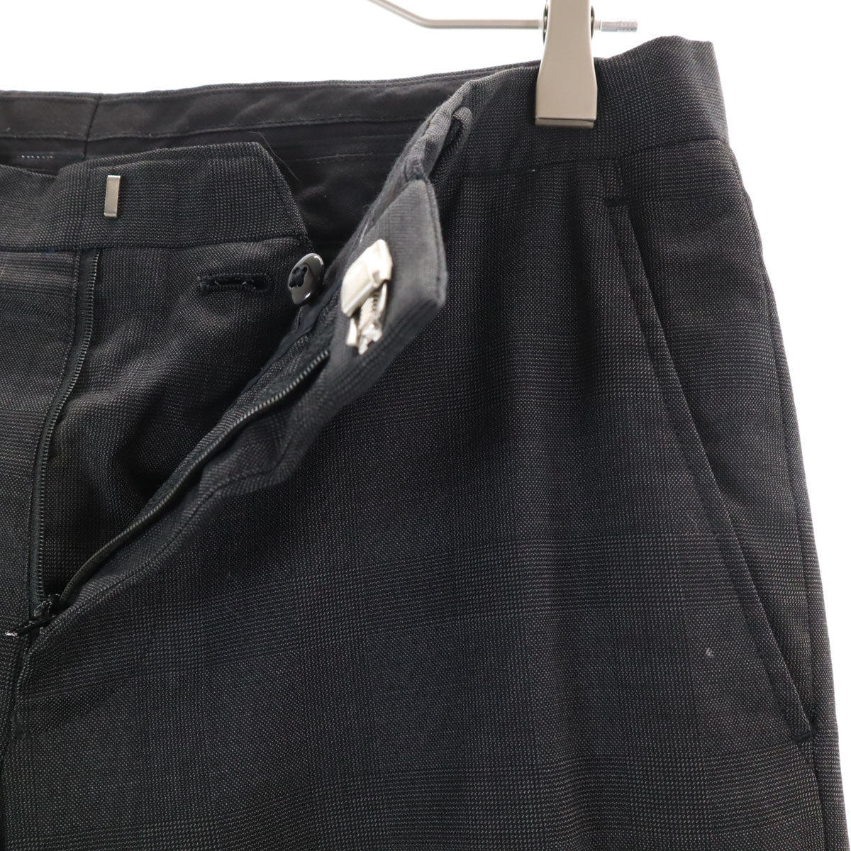 BLACK LABEL CRESTBRIDGE ブラックレーベルクレストブリッジ ウールブレンド チェック柄 スーツ 上下 セットアップ S グレー 三陽商会 メンズ