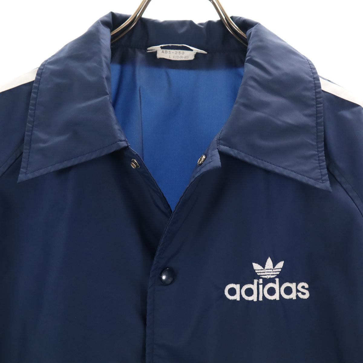 adidas アディダス 70s 80s ヴィンテージ トレフォイルロゴ コーチジャケット L ネイビー デサント メンズ