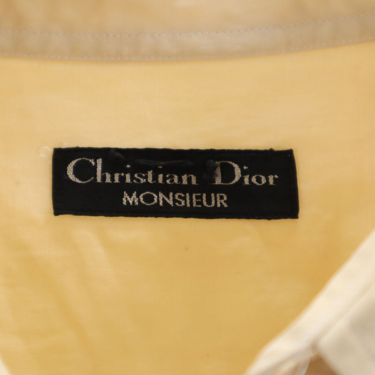 Christian Dior MONSIEUR クリスチャンディオール ムッシュ 90s シルク オールド 長袖 シャツ L クリーム メンズ