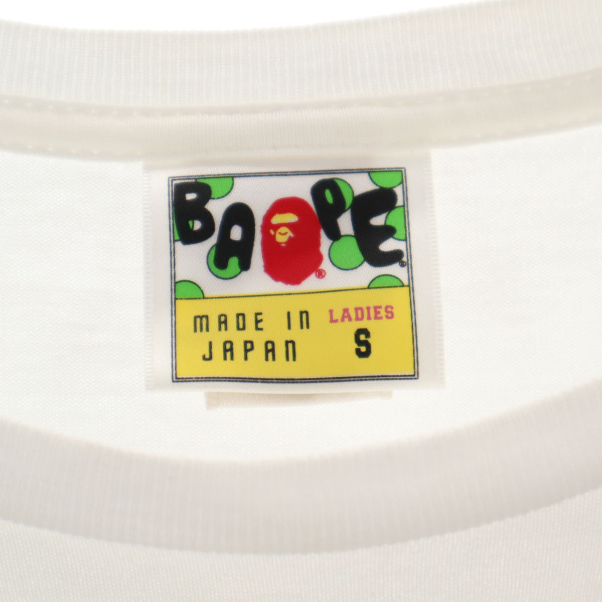 BAPE ベイプ 日本製 長袖 Tシャツ S ホワイト ロンT レディース