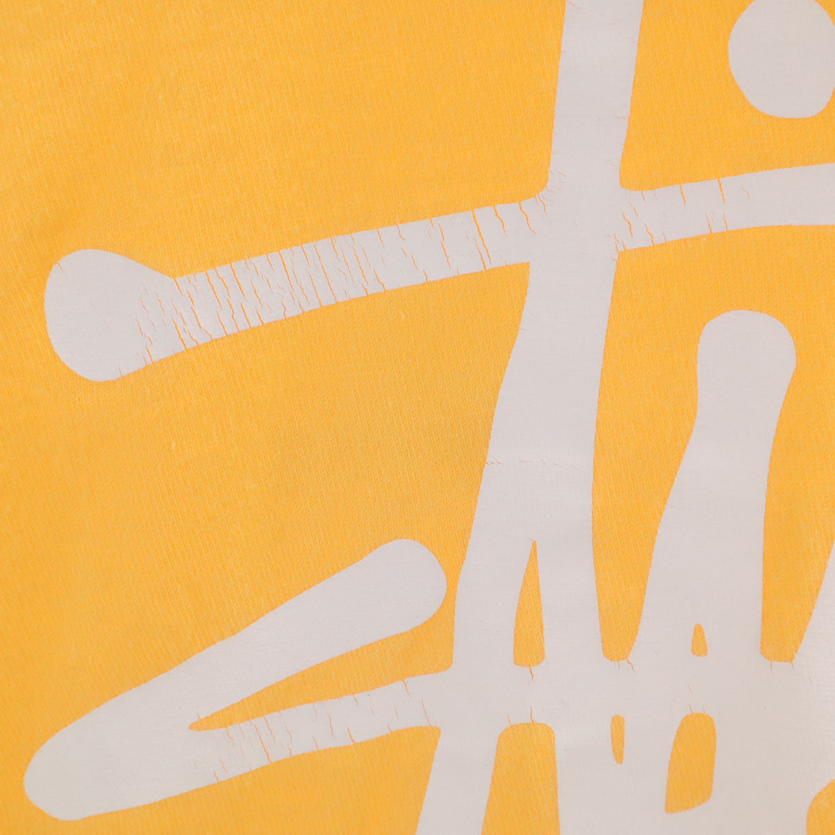 STUSSY ステューシー バックロゴ 長袖 Tシャツ S イエロー系 ロンT メンズ