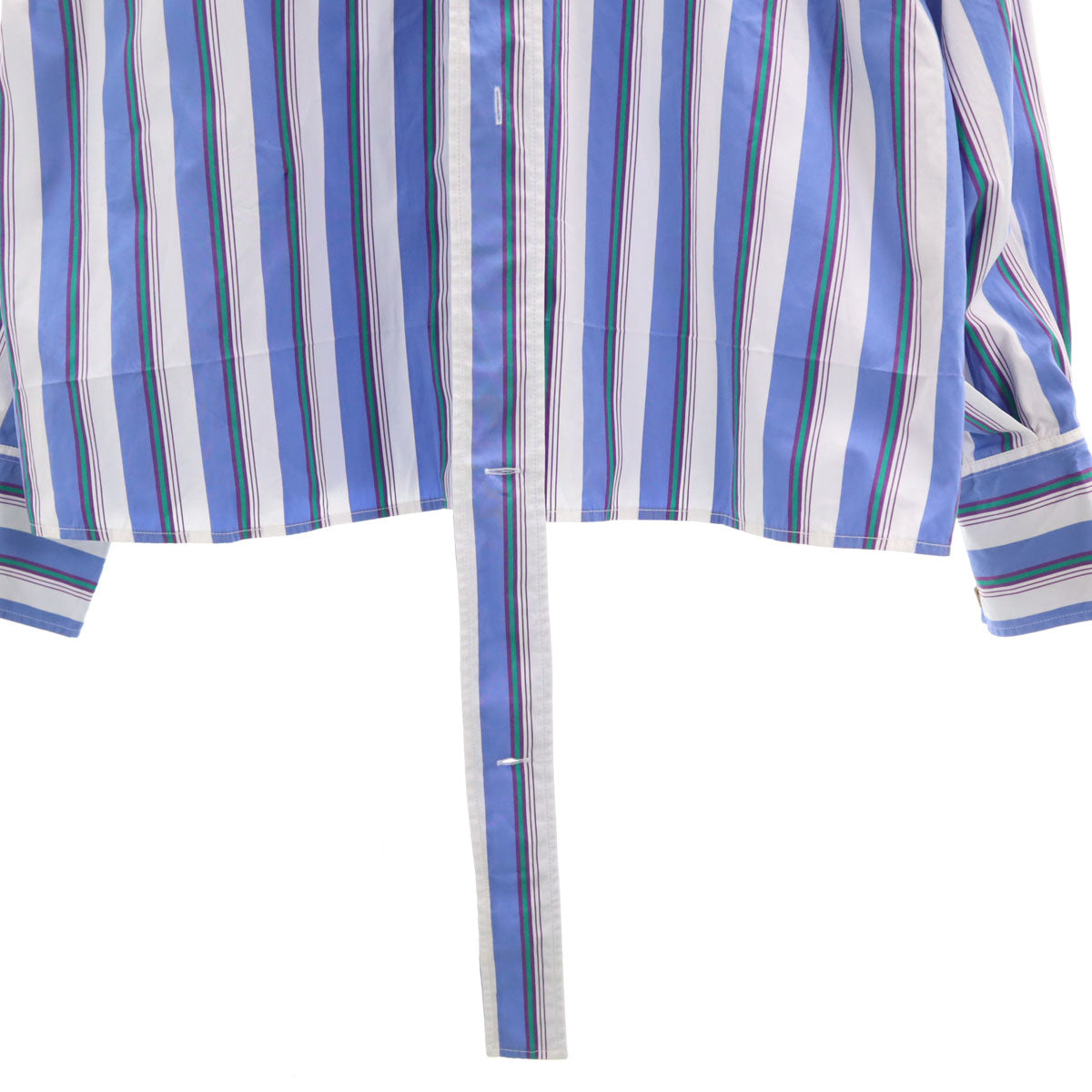 MSGM エムエスジーエム イタリア製 ストライプ柄 長袖 コットンシャツ 38 ホワイト レディース