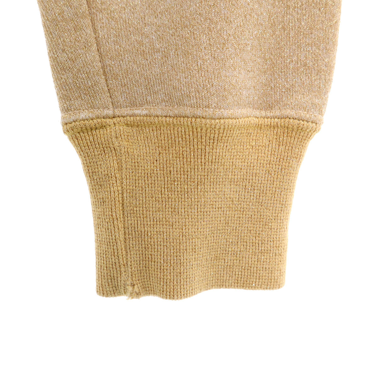 HYSTERIC GLAMOUR ヒステリックグラマー 日本製 長袖 ラメスウェット ジップパーカー FREE ゴールド 裏起毛 レディース