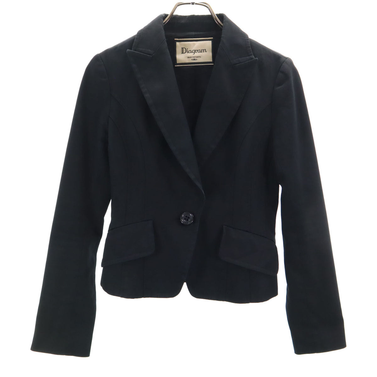 Diagram ダイアグラム 日本製 テーラードジャケット 36 ブラック レディース