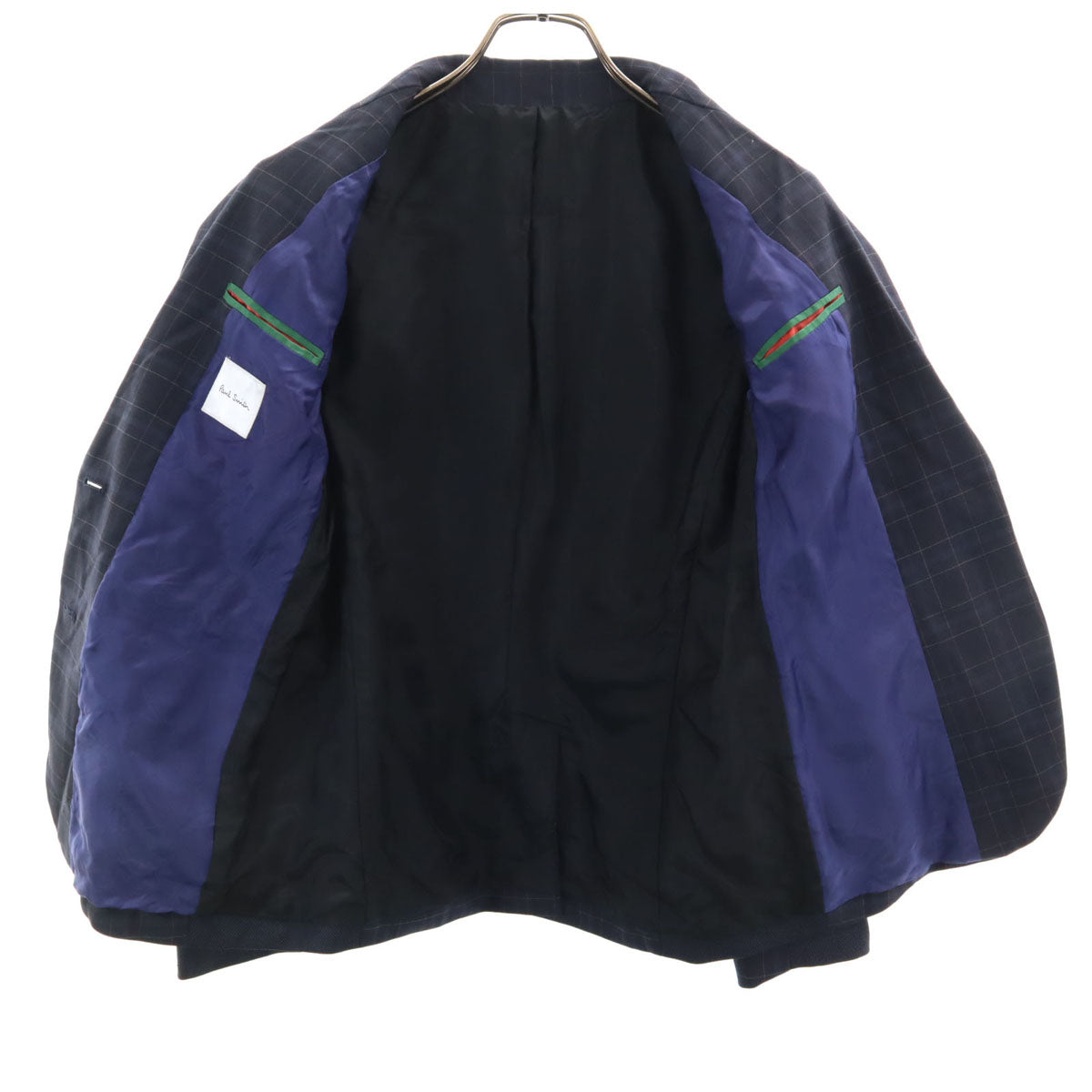 Paul Smith ポールスミス 日本製 チェック柄 テーラードジャケット 40 ネイビー レディース