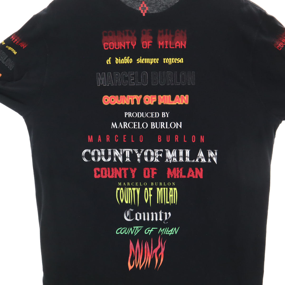 MARCELO BURLON マルセロバーロン バックプリント 長袖 Tシャツ S 黒 ロンT メンズ