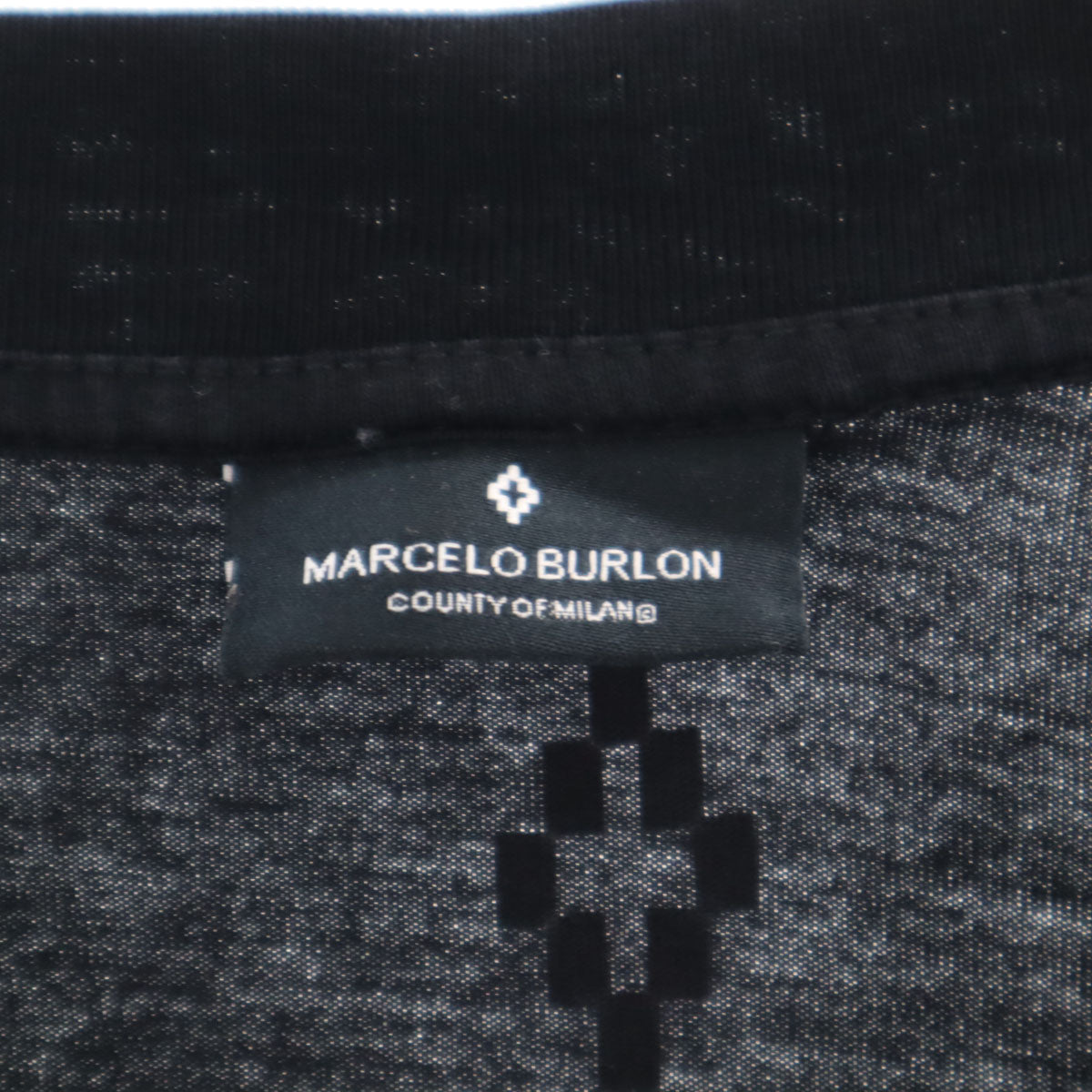 MARCELO BURLON マルセロバーロン バックプリント 長袖 Tシャツ S 黒 ロンT メンズ