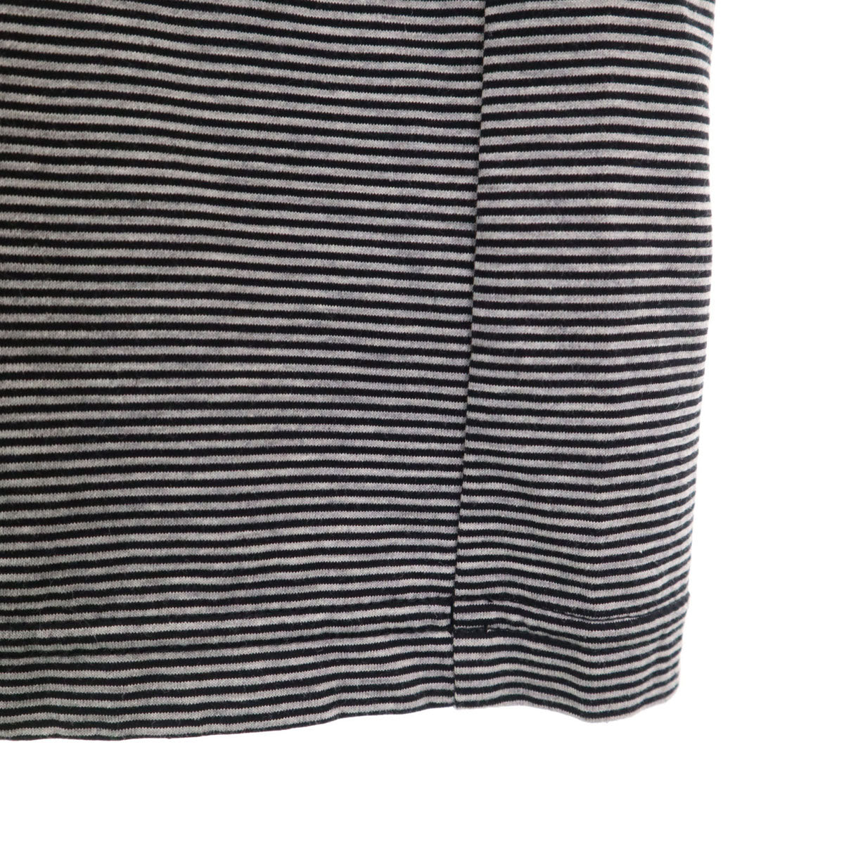 Brilla per il gusto ブリッラペルイルグスト 日本製 ボーダー柄 長袖 Tシャツ M ネイビー ロンT ストレッチ メンズ