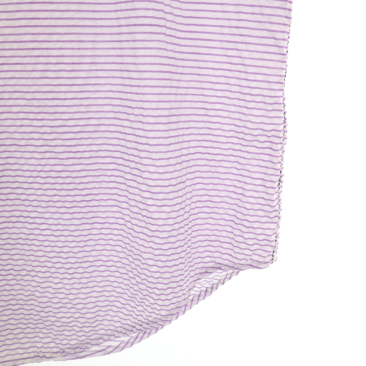 Emporio Armani エンポリオアルマーニ ボーダー柄 長袖 シャツ L パープル系 シアサッカー メンズ