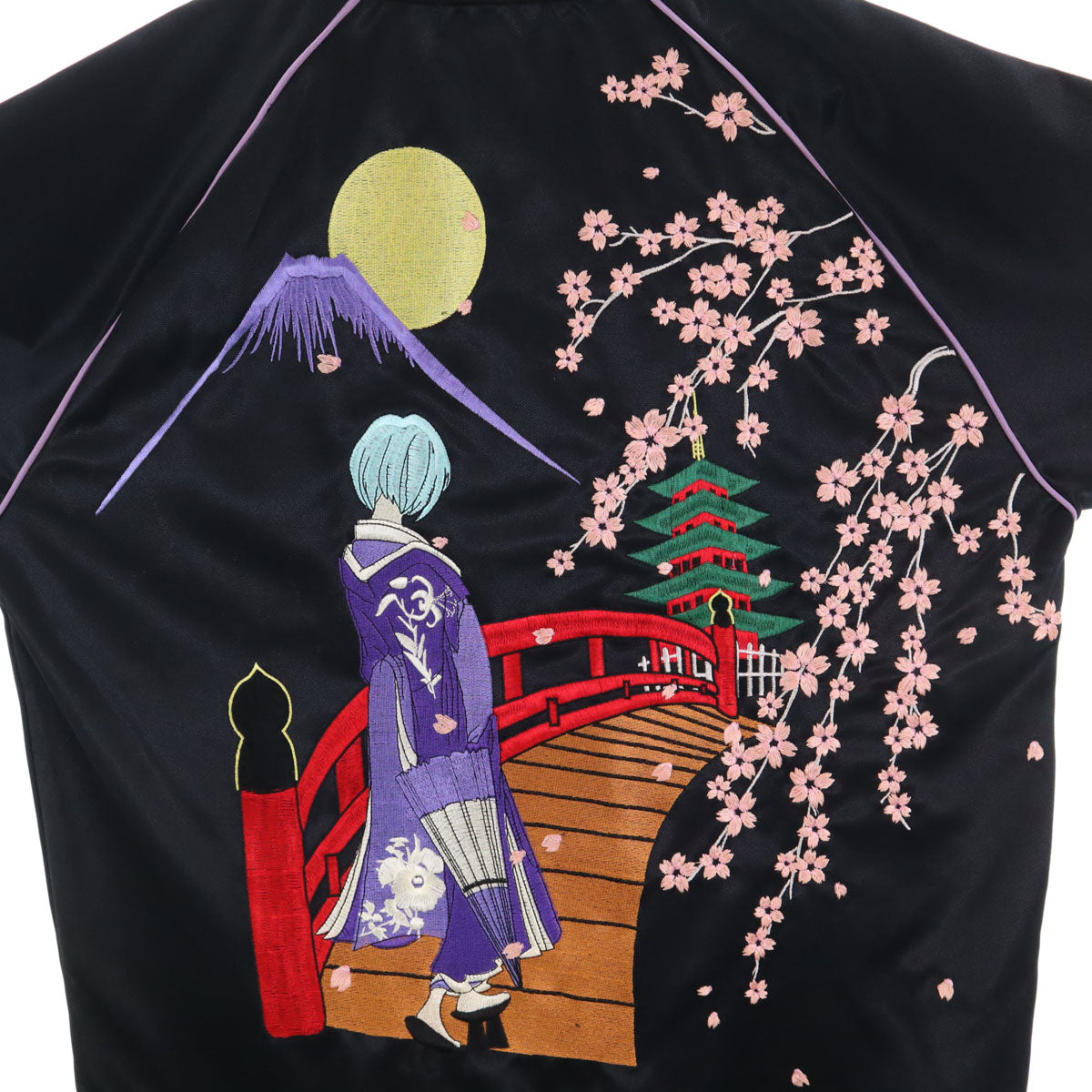 ORIENTAL BRAND 錦 オリエンタルブランドニシキ EVANGELION エヴァンゲリオン コラボ NERV 刺繍 トラックジャケット XL ブラック 和柄 メンズ