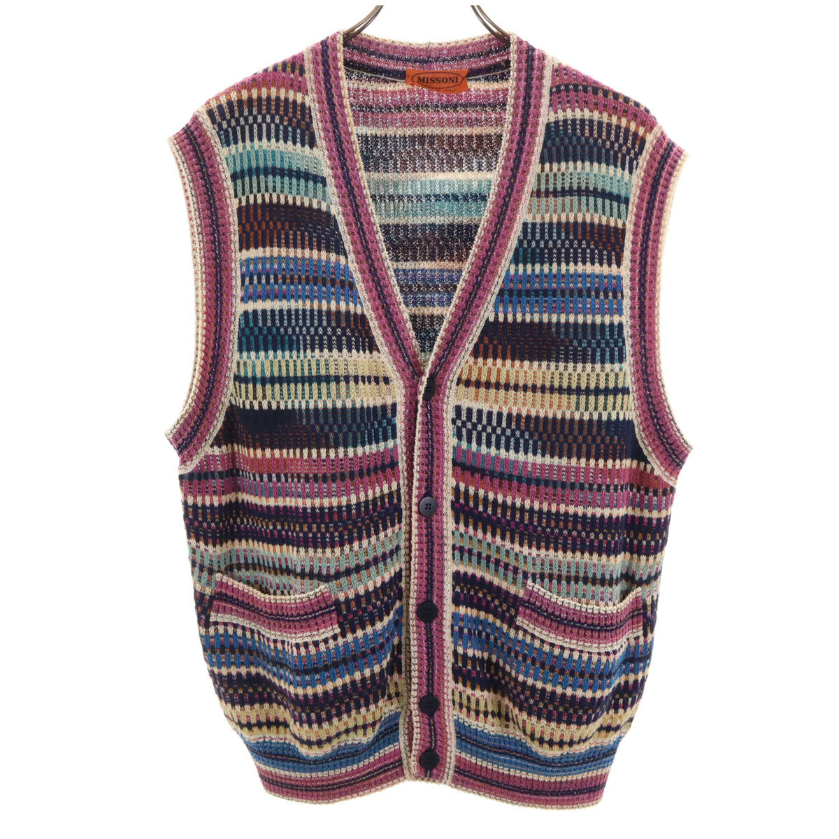 Missoni ミッソーニ イタリア製 リネンブレンド ニットベスト 52 メンズ
