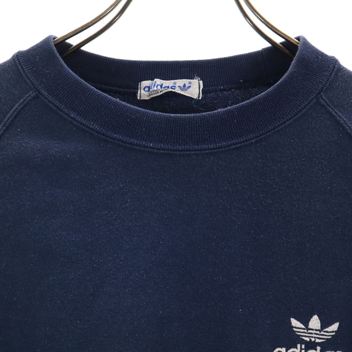 adidas アディダス 70s 80s ヴィンテージ 長袖 スウェット トレーナー M ネイビー デサント メンズ