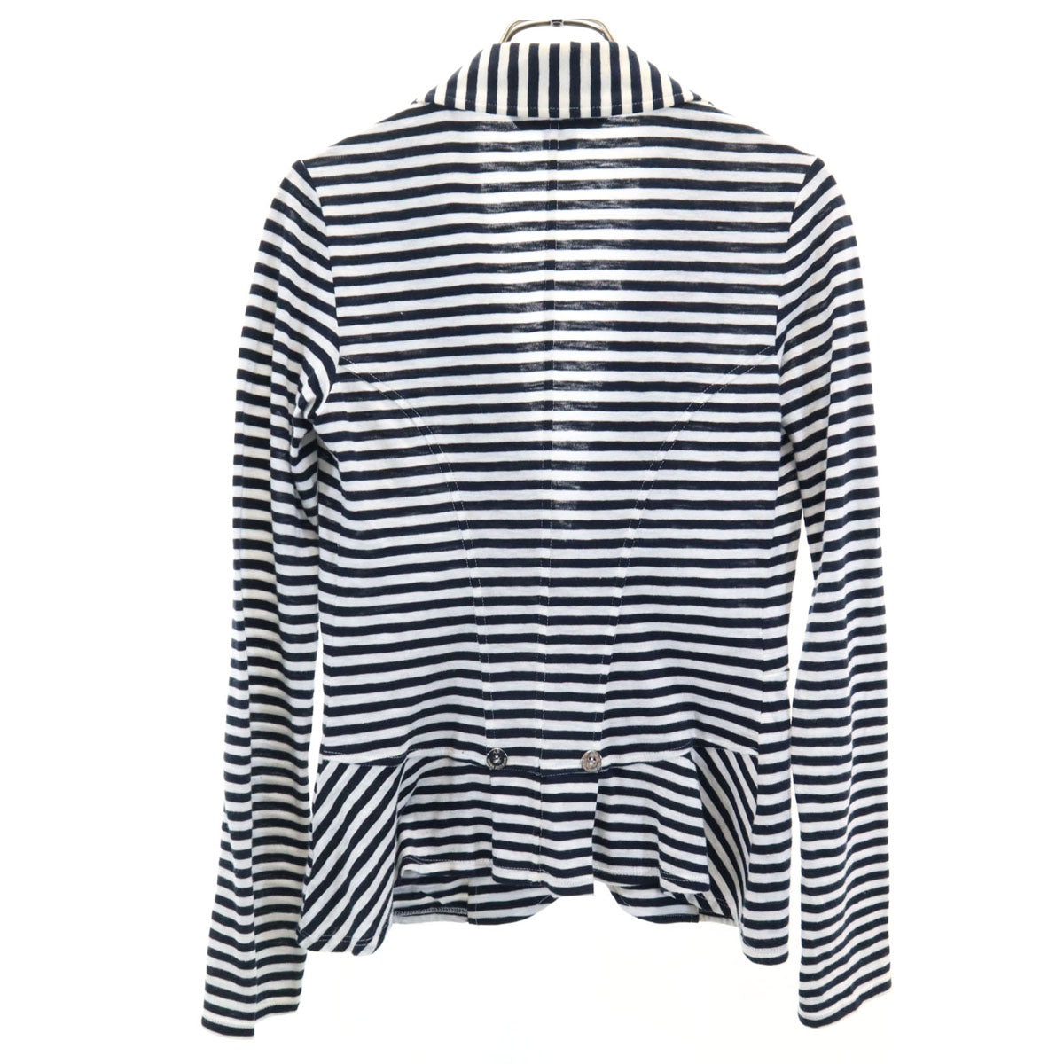 ARMANI EXCHANGE アルマーニエクスチェンジ ボーダー 長袖 ラペル カーディガン XS ホワイト レディース