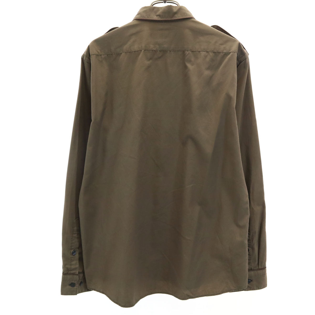 BURBERRY BLACK LABEL バーバリーブラックレーベル 長袖 ミリタリーシャツ 3 オリーブ系 メンズ