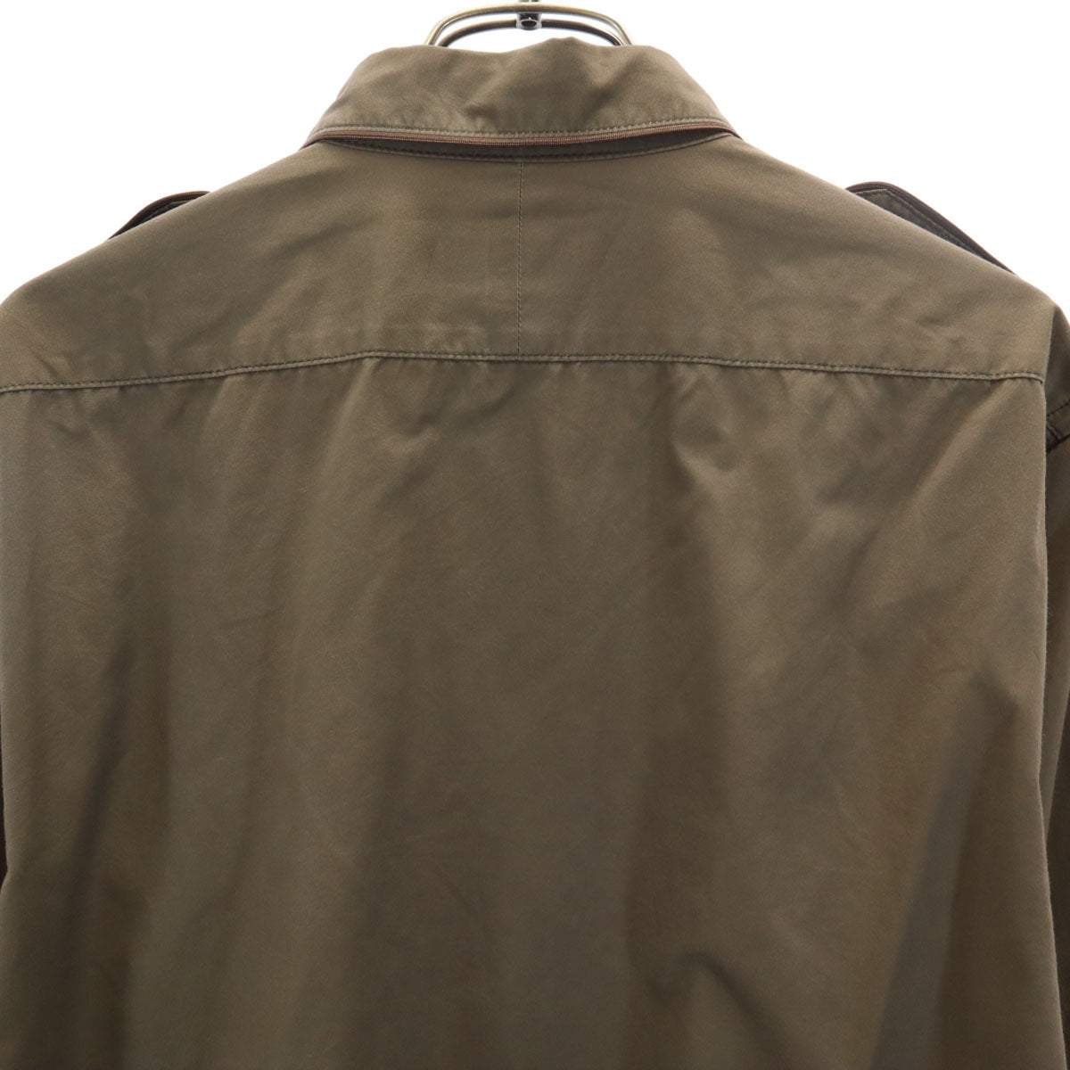 BURBERRY BLACK LABEL バーバリーブラックレーベル 長袖 ミリタリーシャツ 3 オリーブ系 メンズ