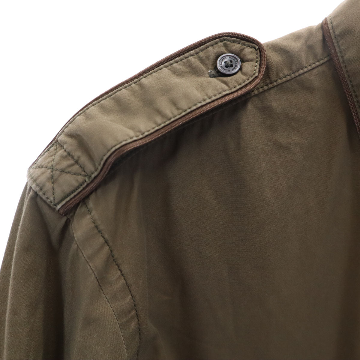 BURBERRY BLACK LABEL バーバリーブラックレーベル 長袖 ミリタリーシャツ 3 オリーブ系 メンズ