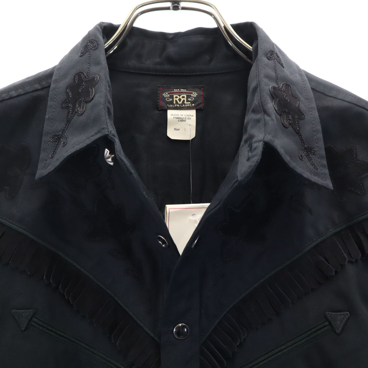 未使用 ダブルアールエル RRL 長袖 ウエスタンシャツ 1 ブラック Ralph Lauren ラルフローレン レディース