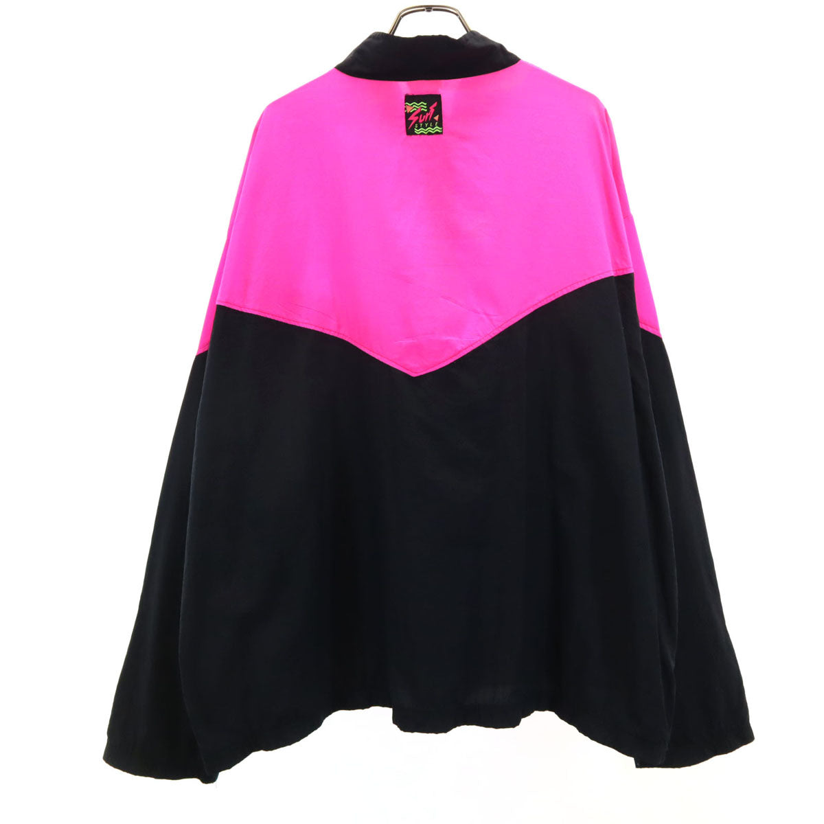 Surf STYLE 90s オールド ハーフジップ ナイロンジャケット ONE SIZE ブラック プルオーバー メンズ