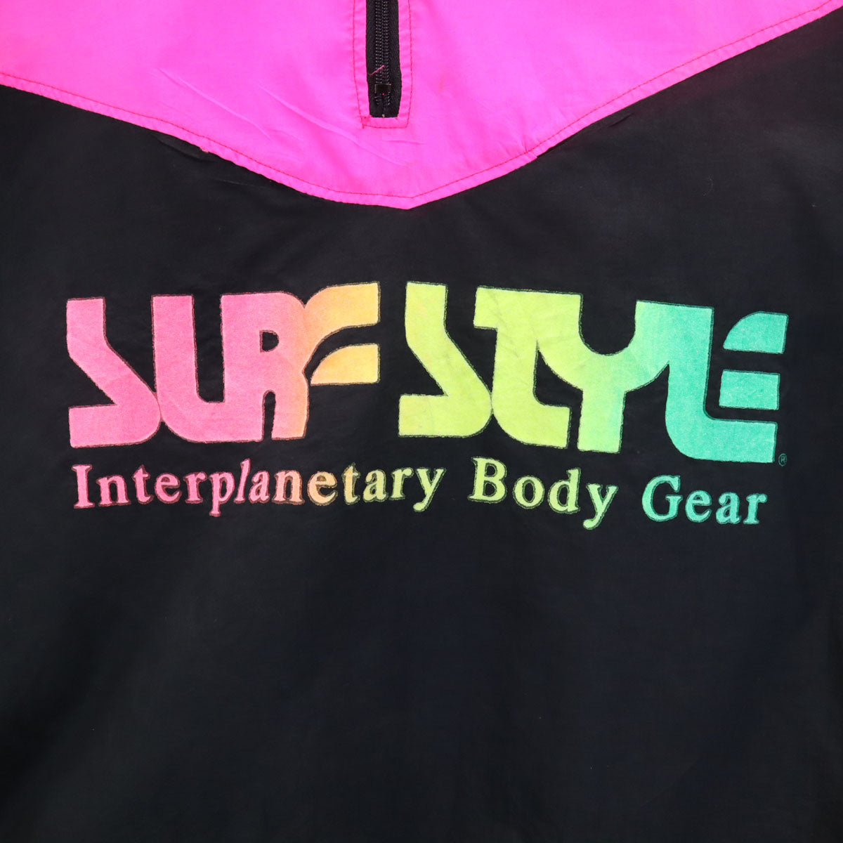 Surf STYLE 90s オールド ハーフジップ ナイロンジャケット ONE SIZE ブラック プルオーバー メンズ