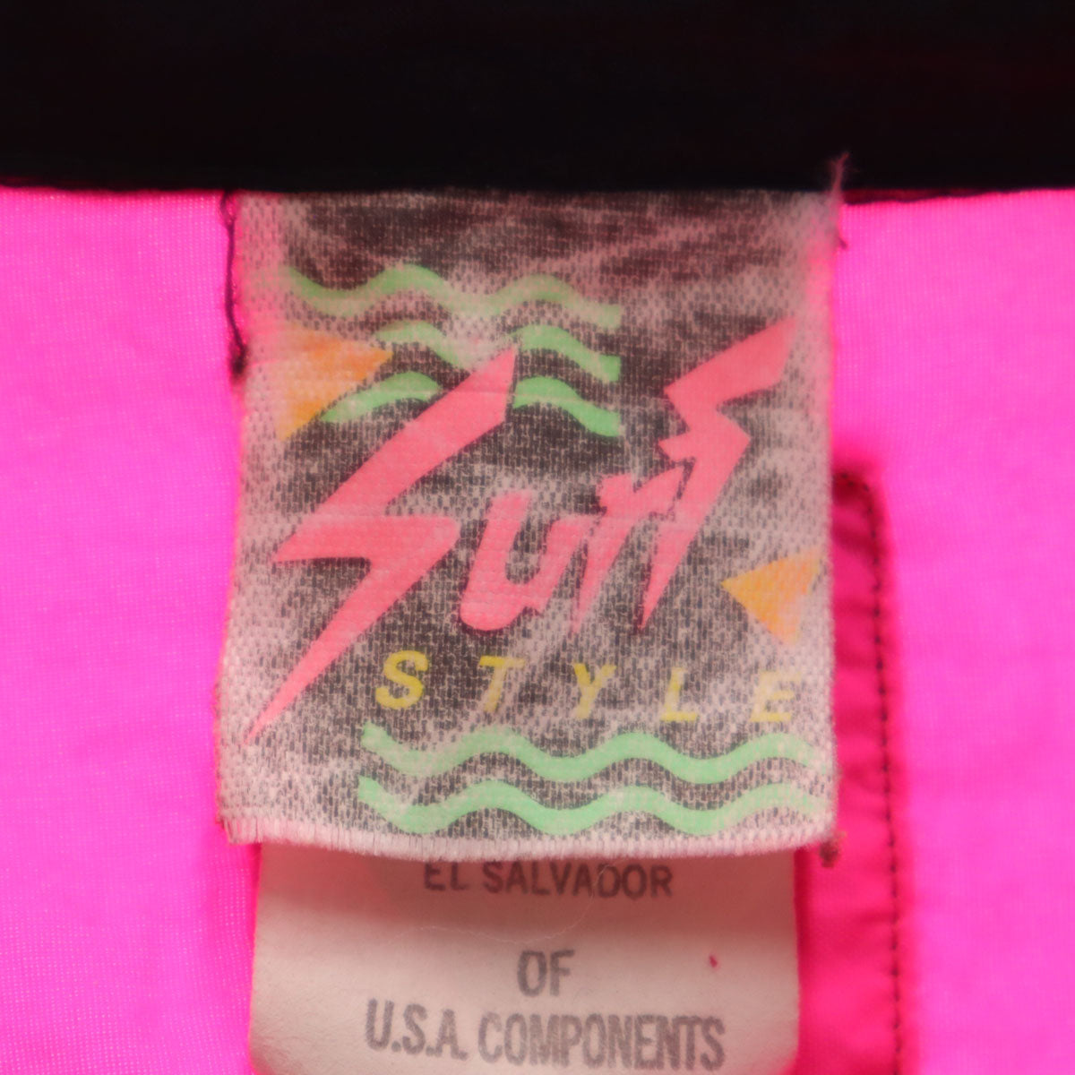 Surf STYLE 90s オールド ハーフジップ ナイロンジャケット ONE SIZE ブラック プルオーバー メンズ